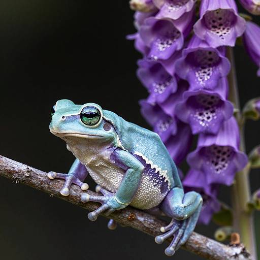 Delicate Sky Blue Frog Portrait