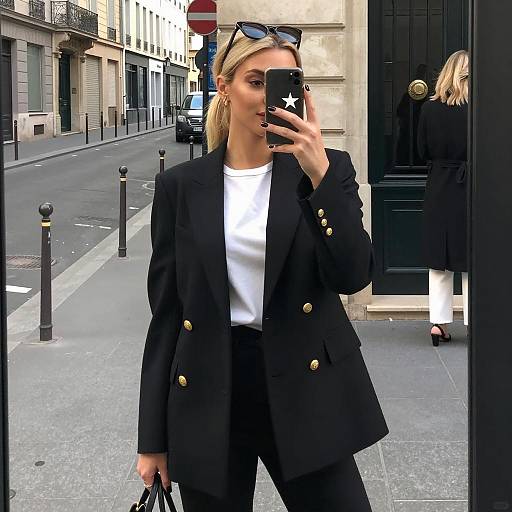 Urban Mirror Selfie of a Stylish Woman