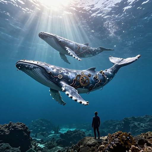 Mechanical Whales in Sunlit Depths