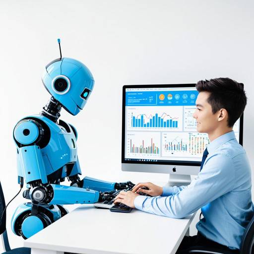 Kawaii Businessman and Robot Collaboration