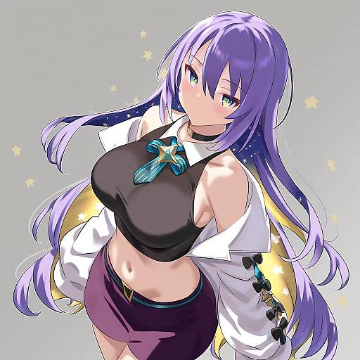 Illustration of Moona hoshinova (1st costume), hololive in the style of Imaichi