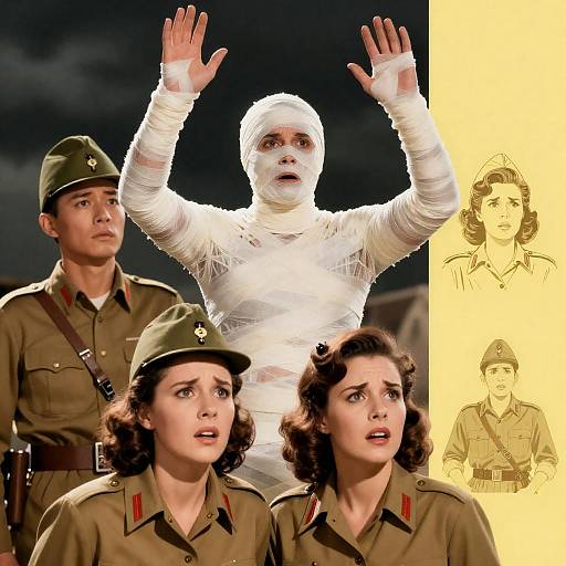 Eerie Vintage Military Movie Poster