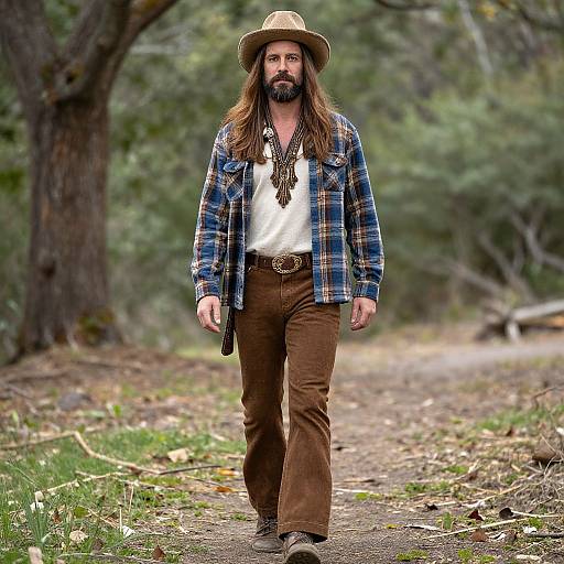 Woodstock Hippie Man Walking