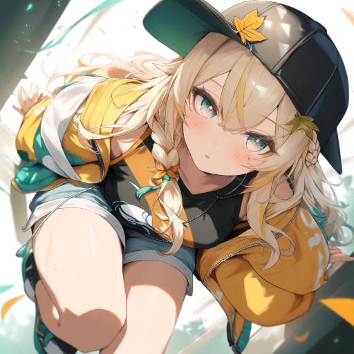 Cute Virtual YouTuber with Blonde Braid