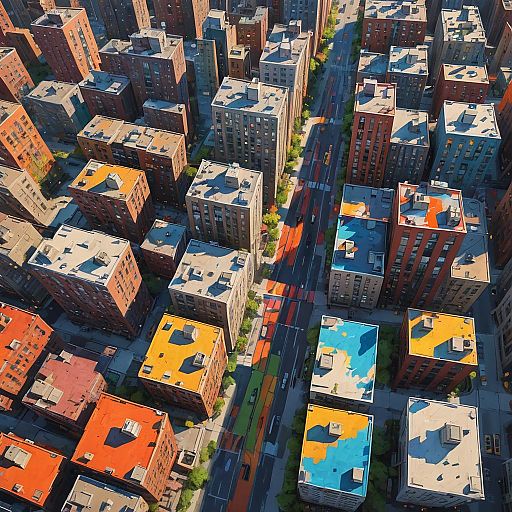 Urban Artist Painting Vibrant City Skyline Urban Artist Painting Vibrant City Skyline