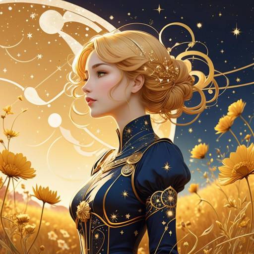 Celestial Anime Character in Art Nouveau