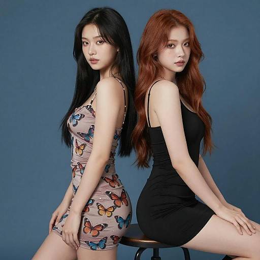 Stylish Women Back-to-Back Portrait