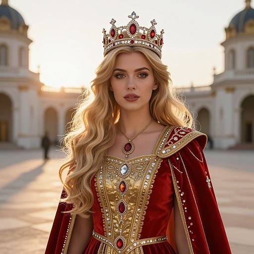 Regal Queen in Ceremonial Costume