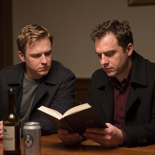 Men Engaged in Quiet Conversation