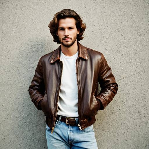 Man in Brown Leather Bomber Jacket