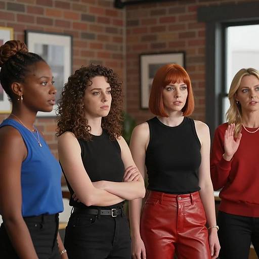 Four Diverse Women in Indoor Office Setting