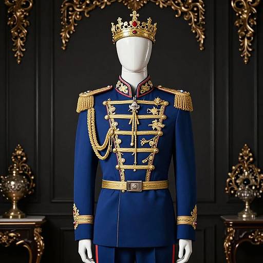 Mannequin in Blue Military Uniform