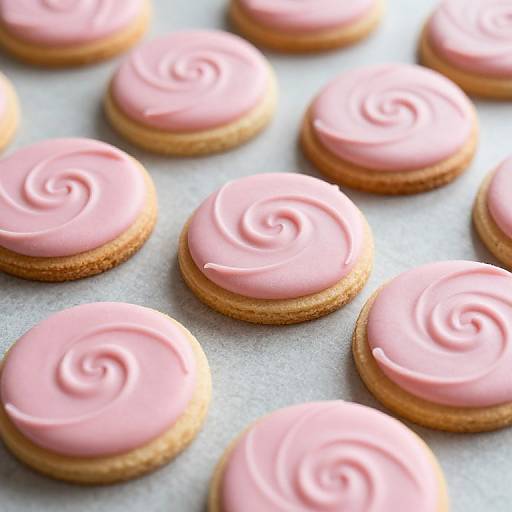 Delicate Pink Iced Circular Cookies