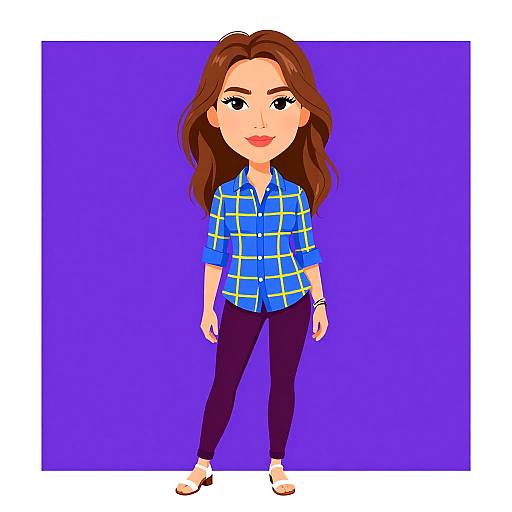 Casual Woman in Plaid Shirt