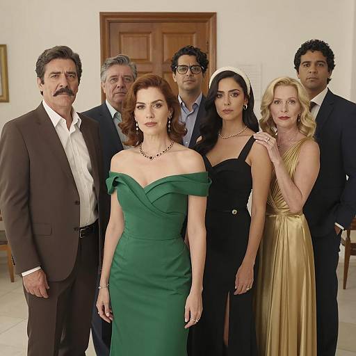 Seven People in Tiled Room Gathering