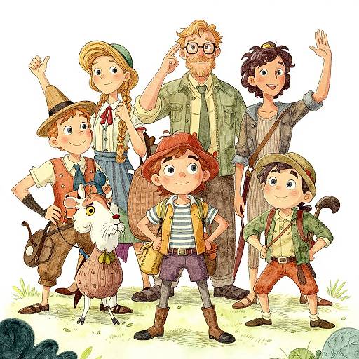 Whimsical Fantasy Hand-Drawn Characters