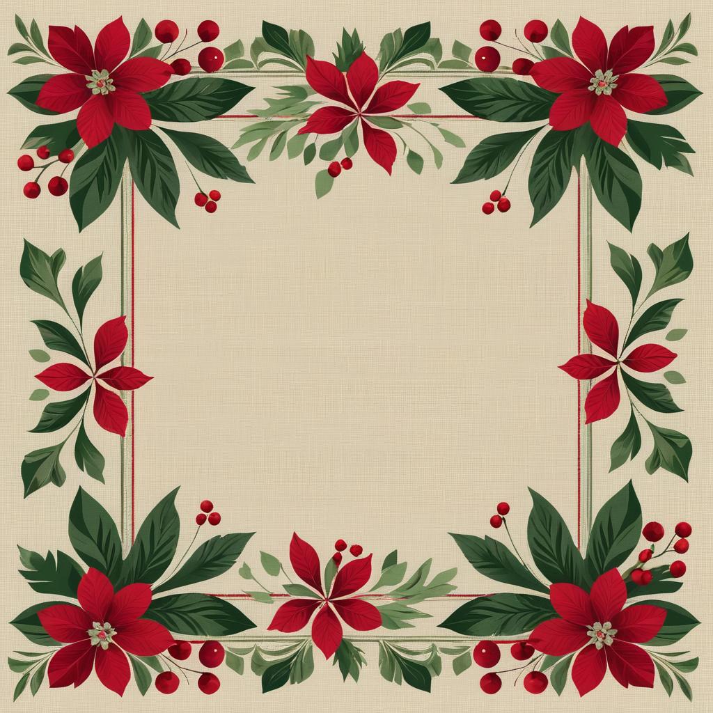 Vintage Floral Christmas Gift Wrap Design