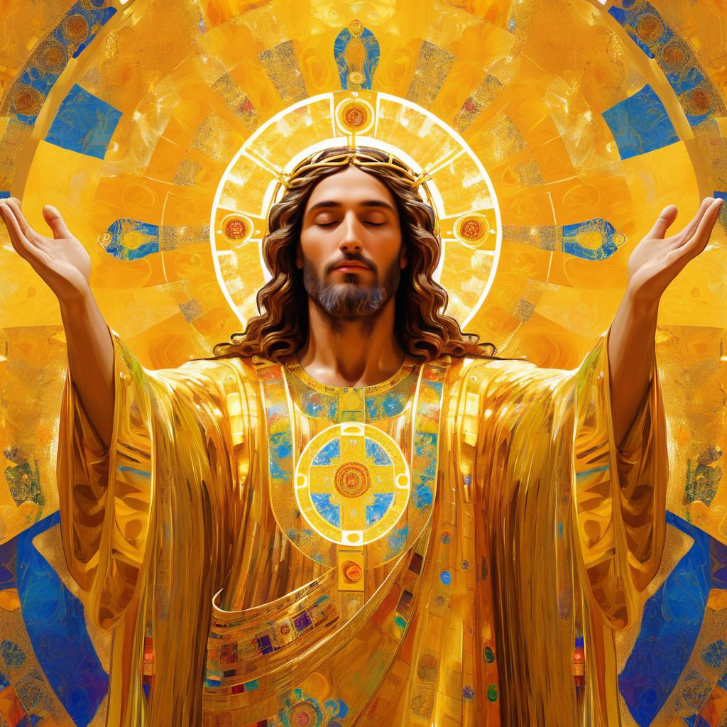 Vibrant Jesus Christ with Open Arms