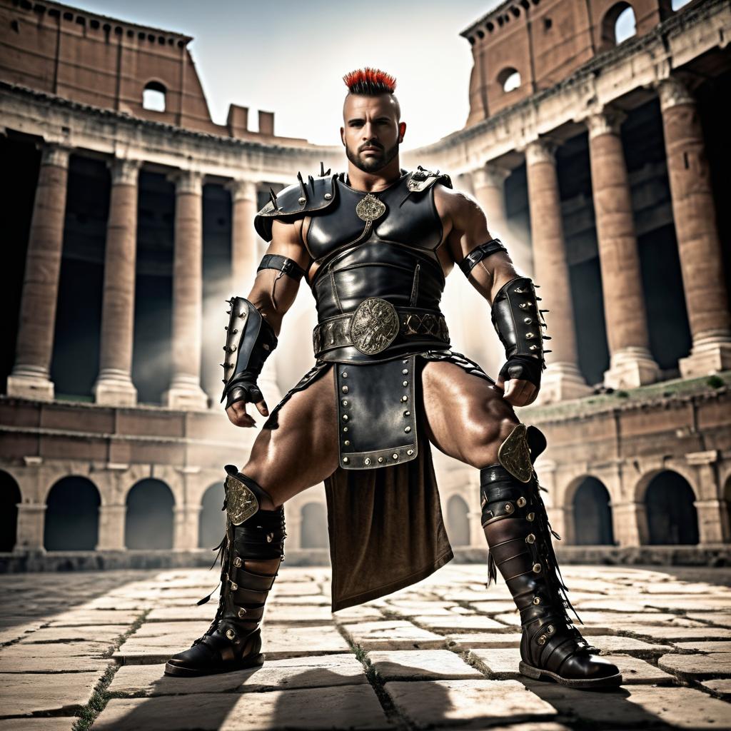 Futuristic Gladiator in Dramatic Coliseum