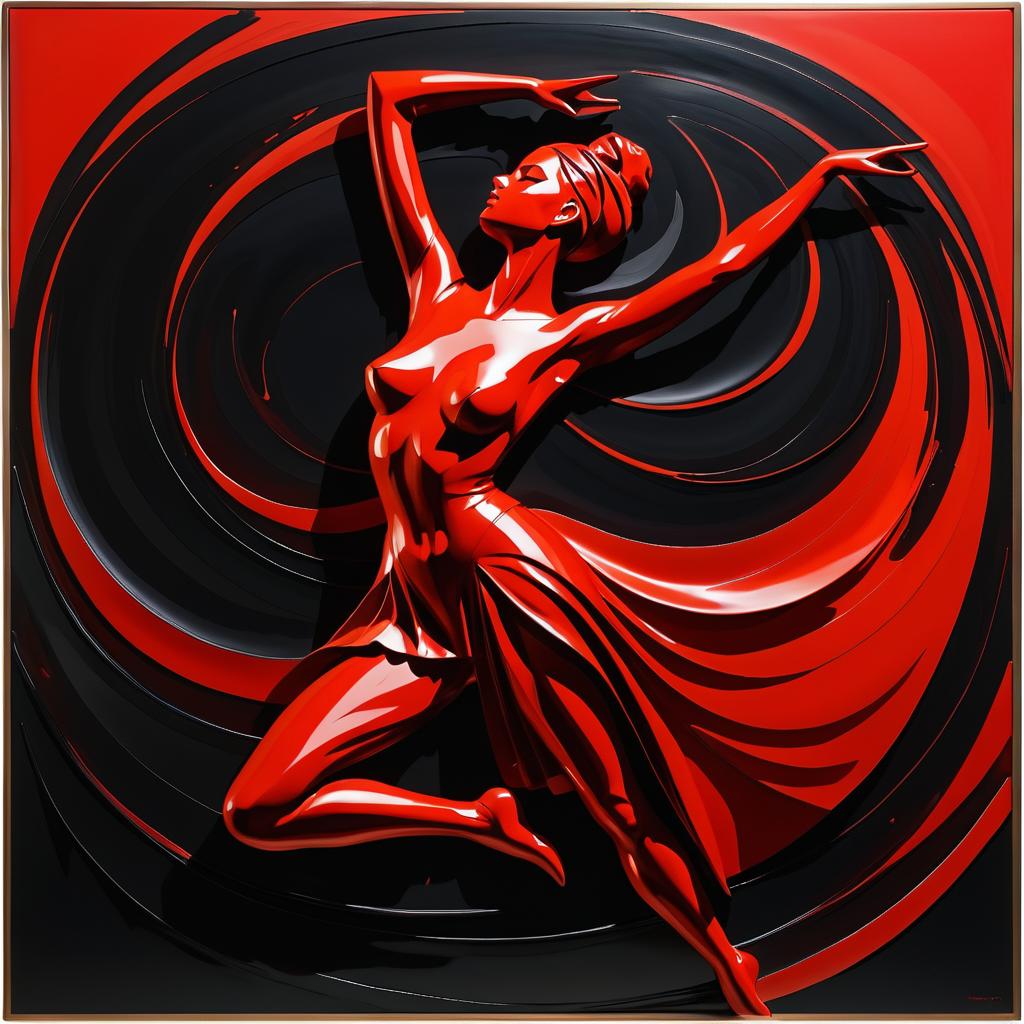 Dynamic Abstract Dancer Sculpture Artwork