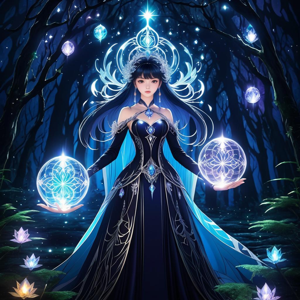 Enchanting Sorceress in a Mystical Forest