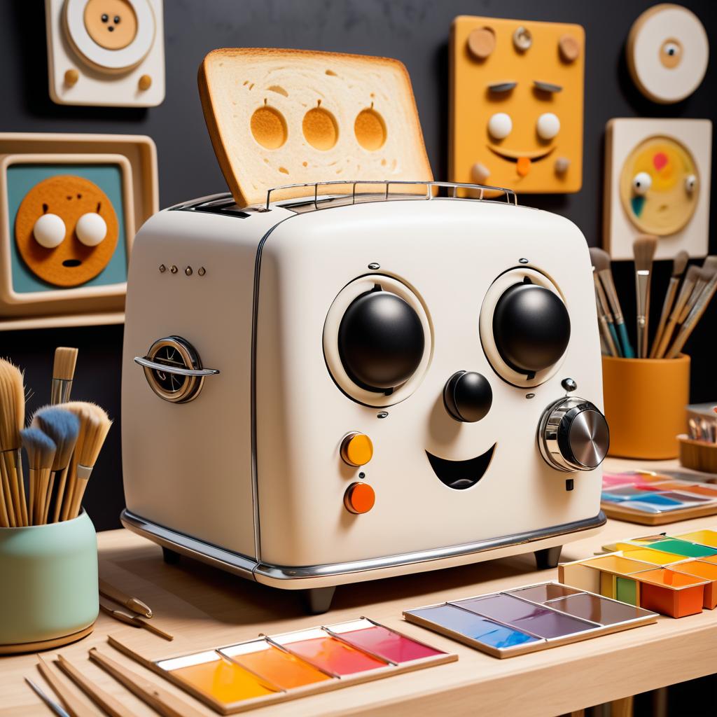 Surprised Toaster in an Artistic Setting