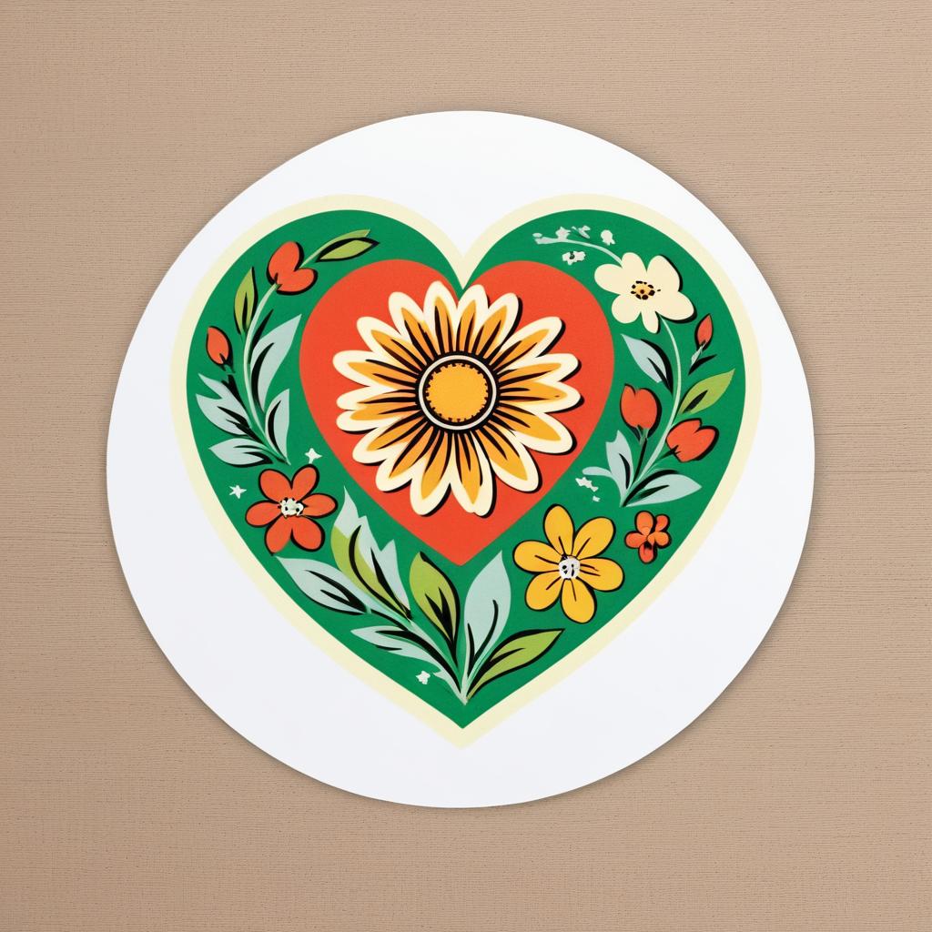 Whimsical Vintage Heart Garden Stickers