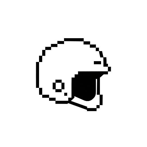 Pixel art of a white, pixelated bear with a large black open mouth, set against a plain white background.