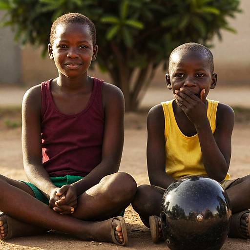 Warm Smiles of Two African Children