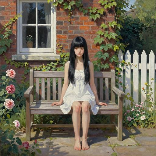 Photorealistic Garden Portrait in Oil
