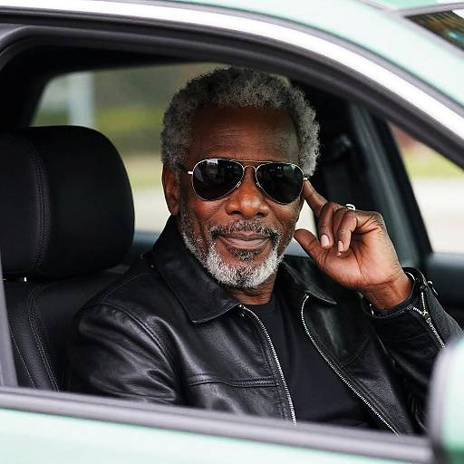Stylish Middle-Aged Man in a Car