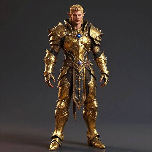 Realistic Aasimar Male in Celestial Armor