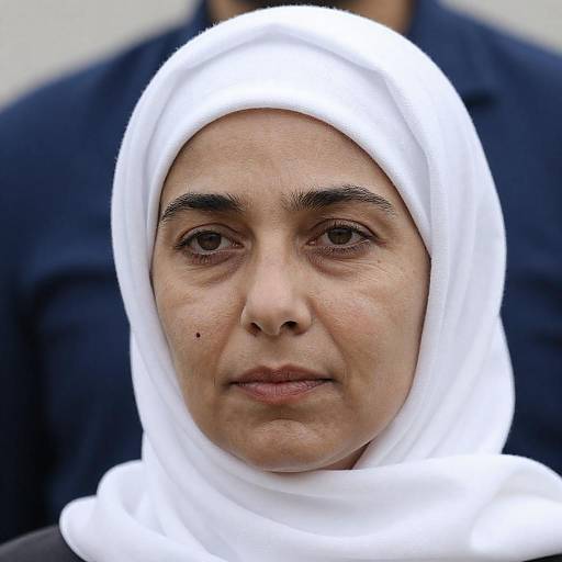 Middle-aged woman in white headscarf
