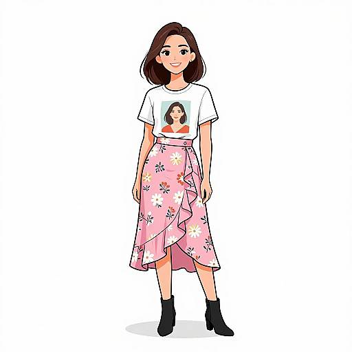 Smiling Woman in Chic Casual Outfit