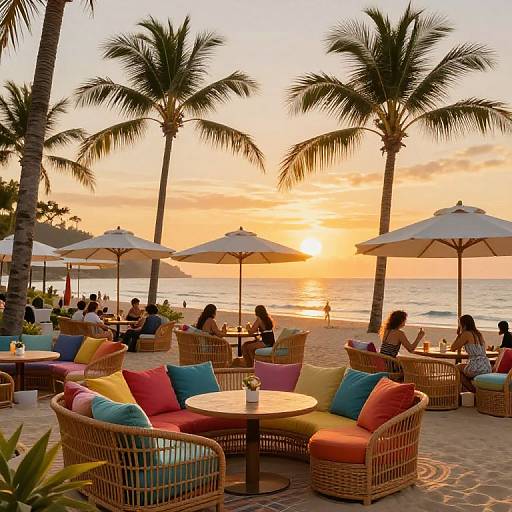 Stylish Beachside Lounge at Sunset