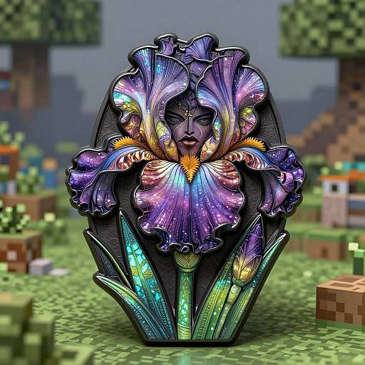 Vibrant Gothic Iris RPG Trinket Art