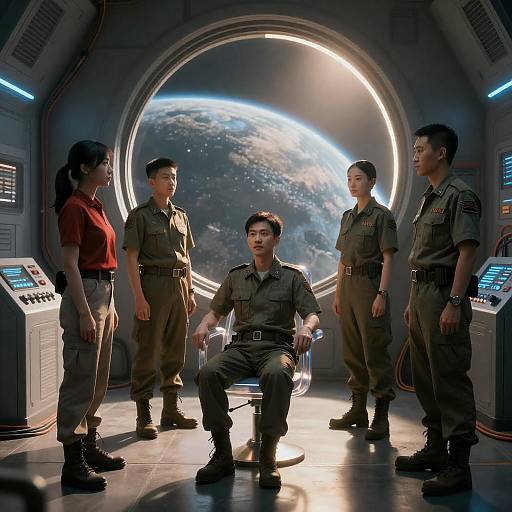 Futuristic Sci-Fi Gathering in Space