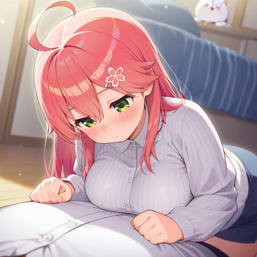 Illustration of 35p (sakura miko), hololive in the style of Om (nk2007)