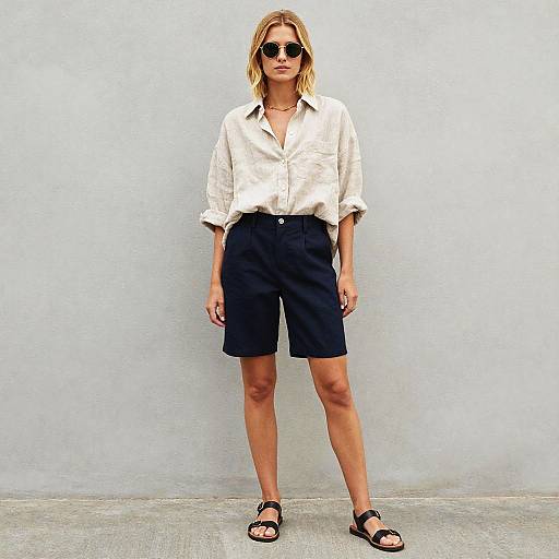 Harper in Casual Summer Linen Outfit