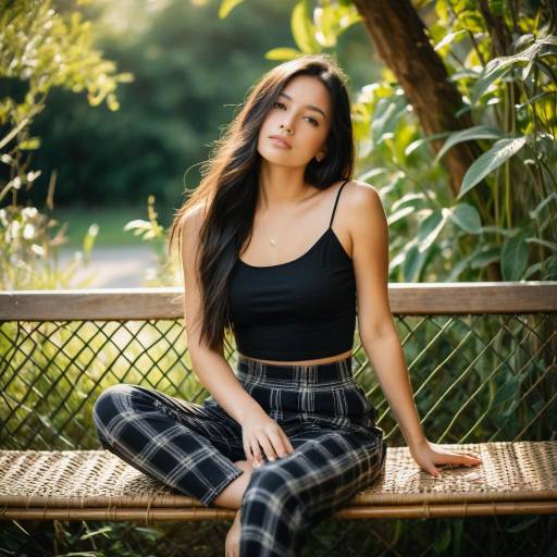 Elegant Young Woman in Natural Setting