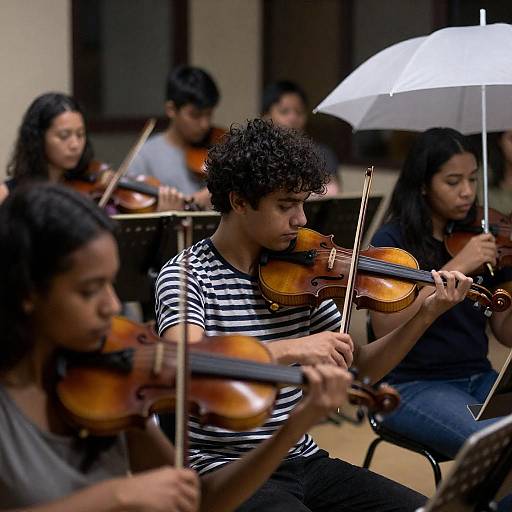 Dimly Lit Multiracial Indoor Music Session