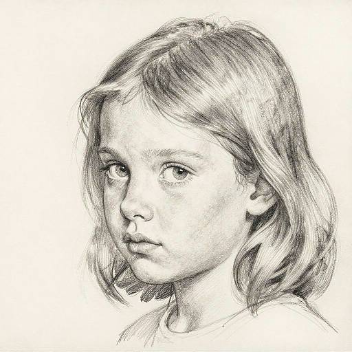 Pencil Sketch of Young Girl