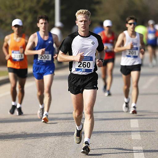 Exciting Marathon Race Under Bright Sunlight