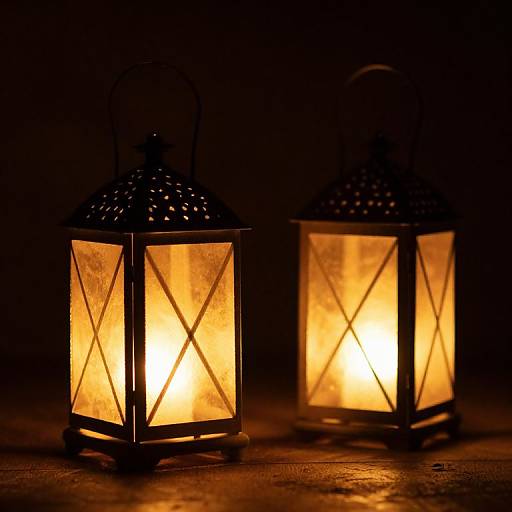 Luminous Lanterns Embracing Serene Darkness