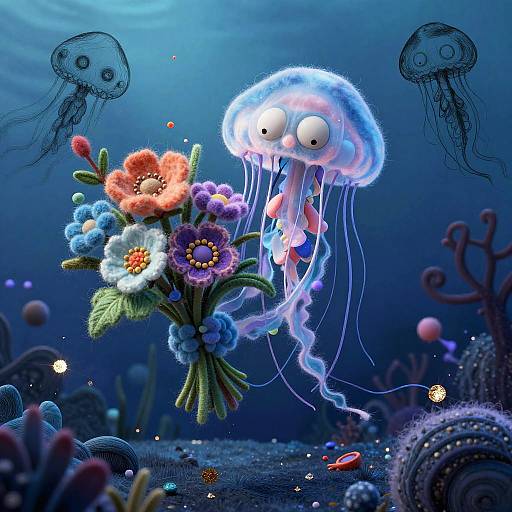 Tim Burton Style Jellyfish Bouquet