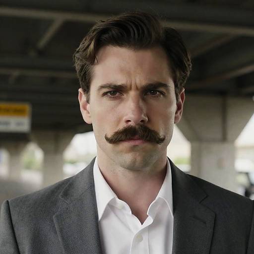 Intense Portrait Under Industrial Overpass