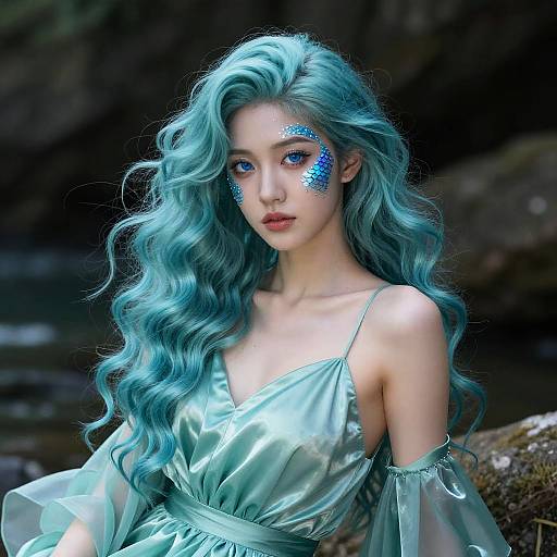 Sleek Ocean Enchantress in Silk