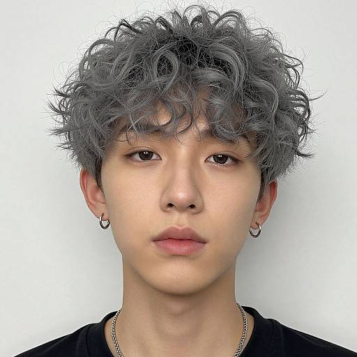 Realistic Portrait of Stylish Grey-Haired Man