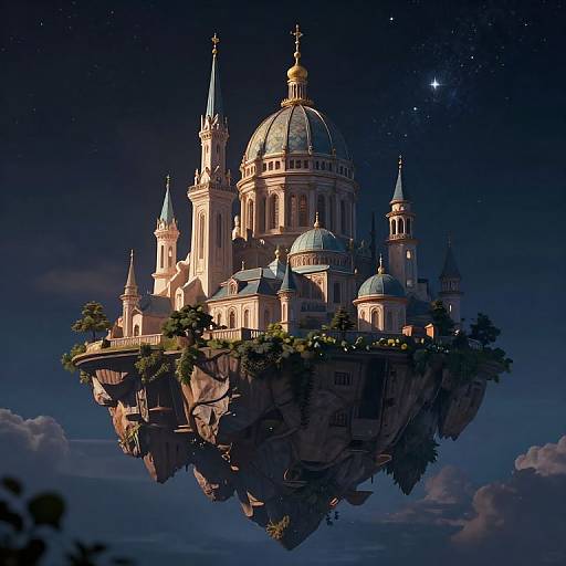 Majestic 3D Floating Island Realm