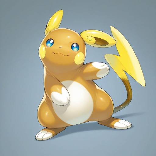 Illustration of Alolan raichu, pokemon in the style of Maeshima shigeki